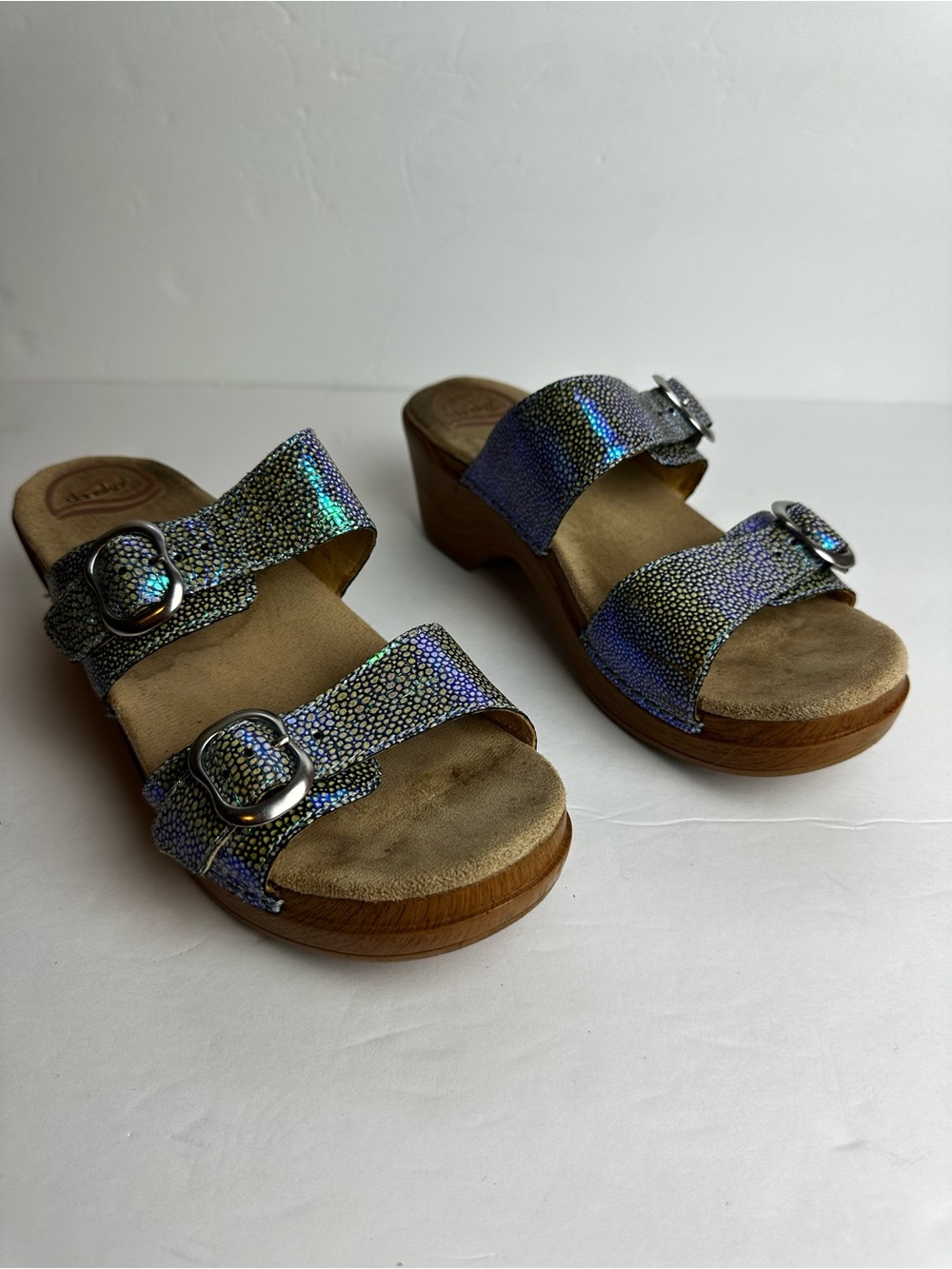 Dansko Sophie Sandals Women's Size EU 39 8.5 or 9 Shoes Blue Green Buckle - Picture 8 of 8